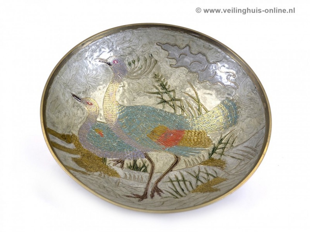 Broche Vintage Chien Lévrier émaillé Cloisonné - Environ 7 Cm, Occasion En Très Bon état
